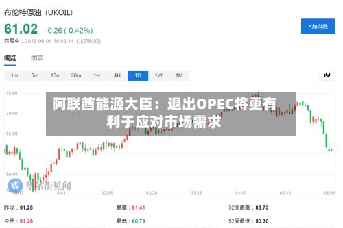 阿联酋能源大臣：退出OPEC将更有利于应对市场需求