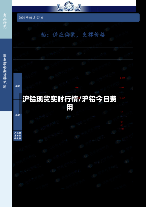 沪铅现货实时行情/沪铅今日费用
