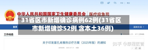 31省区市新增确诊病例62例(31省区市新增确诊52例 含本土36例)