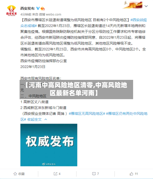 【河南中高风险地区清零,中高风险地区最新名单河南】