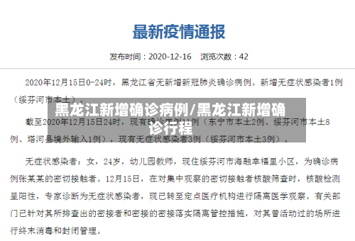 黑龙江新增确诊病例/黑龙江新增确诊行程-第2张图片