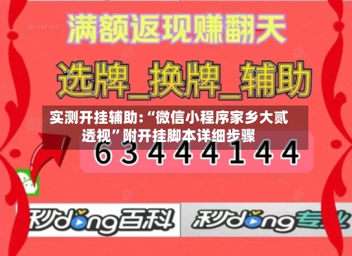 实测开挂辅助:“微信小程序家乡大贰透视	”附开挂脚本详细步骤-第2张图片