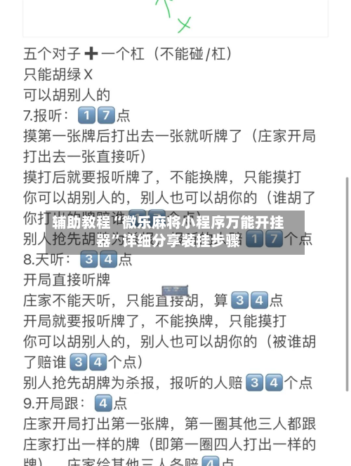 辅助教程“微乐麻将小程序万能开挂器	”详细分享装挂步骤-第2张图片
