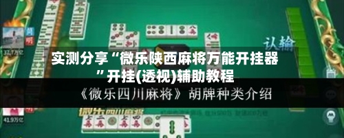 实测分享“微乐陕西麻将万能开挂器	”开挂(透视)辅助教程-第2张图片