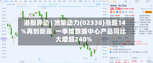 港股异动 | 潍柴动力(02338)涨超14%再创新高  一季度数据中心产品同比大增超240%-第3张图片