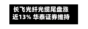 长飞光纤光缆尾盘涨近13% 华泰证券维持“增持	”评级-第2张图片