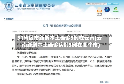 31省区市新增本土确诊3例在云南(云南新增本土确诊病例3例在哪个市)-第2张图片