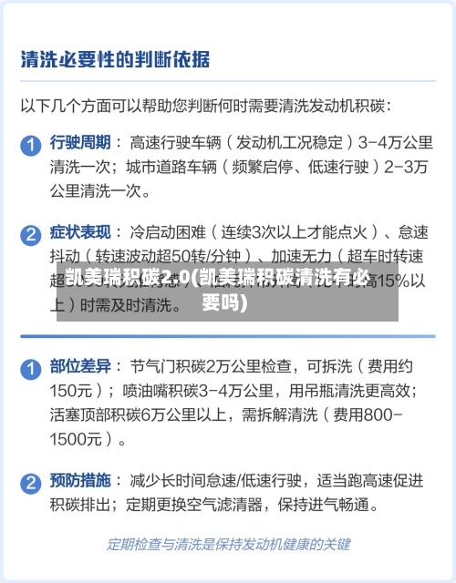 凯美瑞积碳2.0(凯美瑞积碳清洗有必要吗)