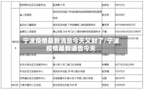 宁波疫情最新消息今天又封了/宁波疫情最新通告今天-第2张图片