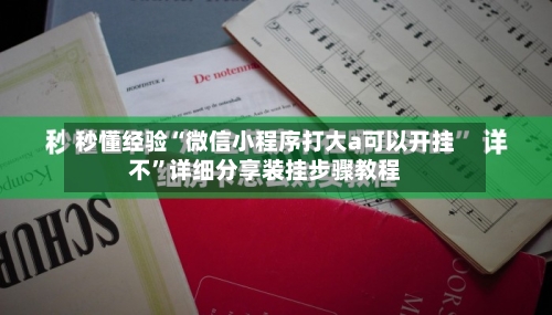 秒懂经验“微信小程序打大a可以开挂不	”详细分享装挂步骤教程-第3张图片