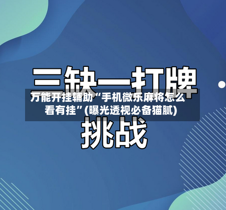 万能开挂辅助“手机微乐麻将怎么看有挂”(曝光透视必备猫腻)-第3张图片