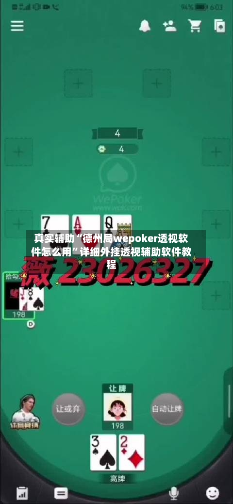 真实辅助“德州局wepoker透视软件怎么用”详细外挂透视辅助软件教程-第3张图片