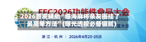 2026首发辅助“临海麻将亲友圈挂了最简单方法	”(曝光透视必备猫腻)-第2张图片