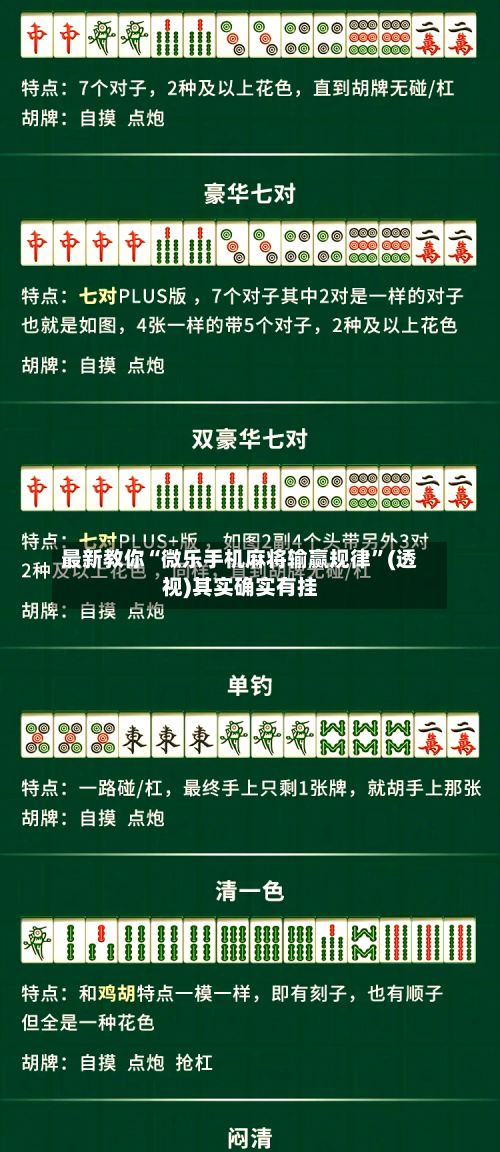 最新教你“微乐手机麻将输赢规律	”(透视)其实确实有挂-第2张图片