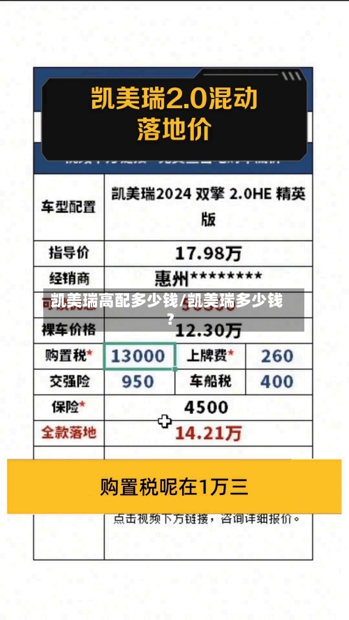 凯美瑞高配多少钱/凯美瑞多少钱?-第3张图片
