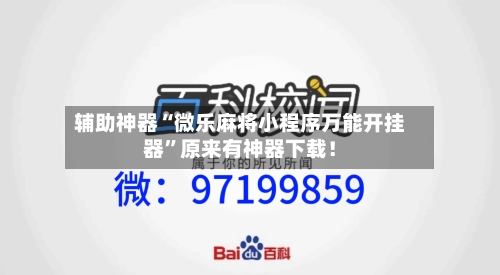 辅助神器“微乐麻将小程序万能开挂器	”原来有神器下载！-第2张图片