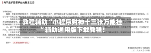 教程辅助“小程序财神十三张万能挂	”辅助通用版下载教程！-第2张图片