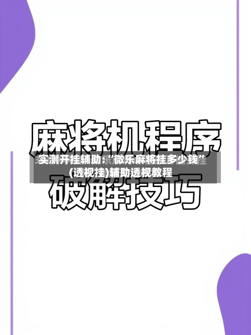 实测开挂辅助:“微乐麻将挂多少钱”(透视挂)辅助透视教程-第2张图片