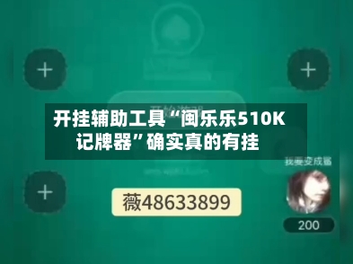 开挂辅助工具“闽乐乐510K记牌器”确实真的有挂-第2张图片