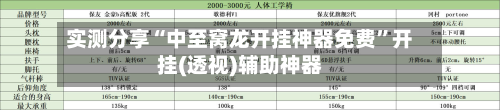 实测分享“中至窝龙开挂神器免费”开挂(透视)辅助神器-第3张图片