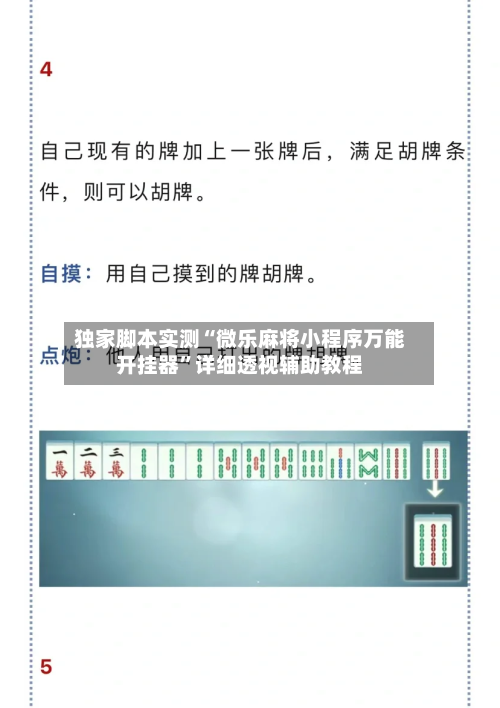 独家脚本实测“微乐麻将小程序万能开挂器”详细透视辅助教程