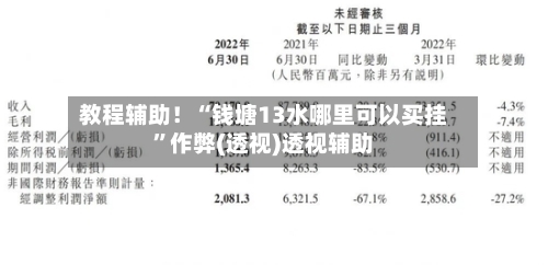教程辅助！“钱塘13水哪里可以买挂”作弊(透视)透视辅助-第1张图片