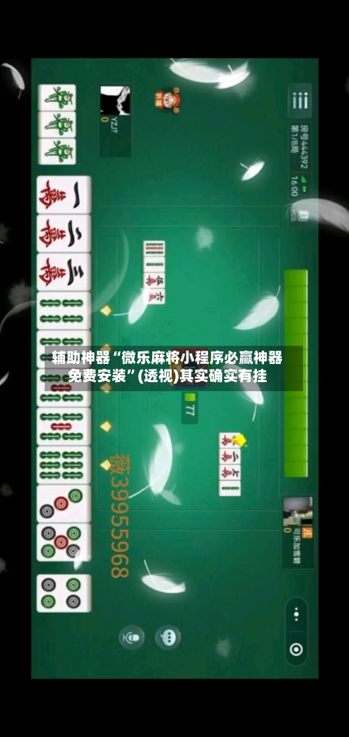 辅助神器“微乐麻将小程序必赢神器免费安装”(透视)其实确实有挂