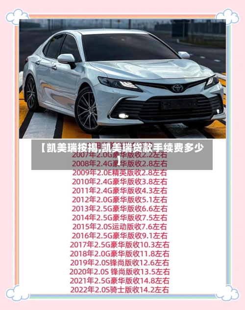 【凯美瑞按揭,凯美瑞贷款手续费多少】