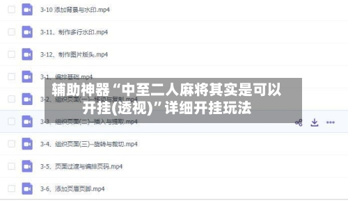 辅助神器“中至二人麻将其实是可以开挂(透视)”详细开挂玩法