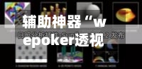 辅助神器“wepoker透视一键透视购买”(透视挂)辅助透视教程