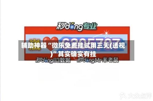辅助神器“微乐免费挂试用三天(透视)”其实确实有挂
