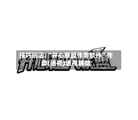 技巧玩法:“开心联盟作弊软件”作弊(透视)透视辅助