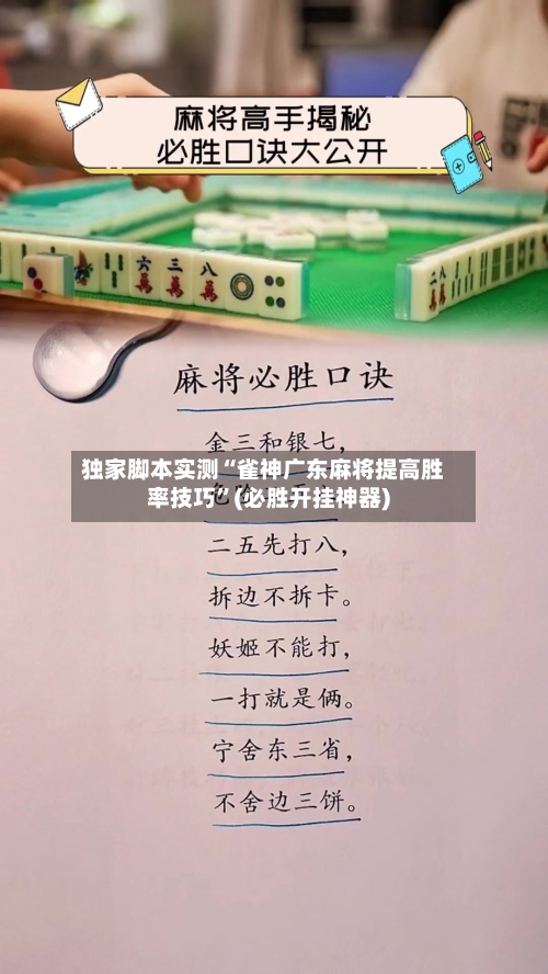 独家脚本实测“雀神广东麻将提高胜率技巧”(必胜开挂神器)