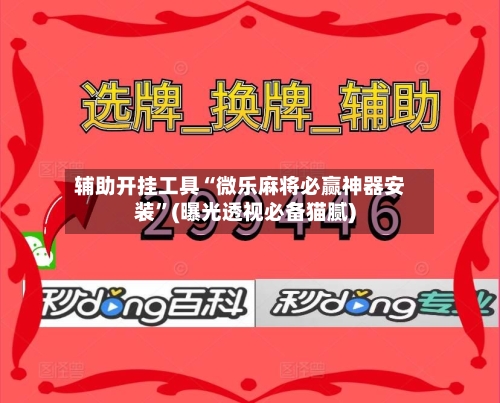 辅助开挂工具“微乐麻将必赢神器安装”(曝光透视必备猫腻)