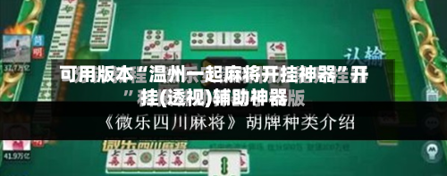 可用版本“温州一起麻将开挂神器”开挂(透视)辅助神器