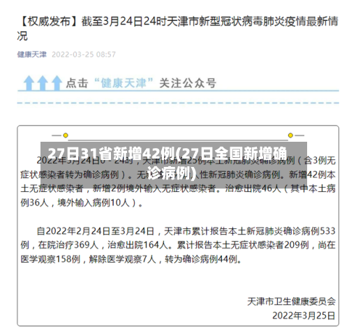 27日31省新增42例(27日全国新增确诊病例)