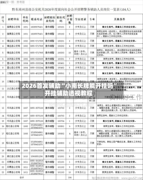 2026首发辅助“小南长牌能开挂吗”开挂辅助透视教程