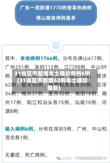 31省区市新增本土确诊病例6例(31省区市新增62例本土确诊最新)