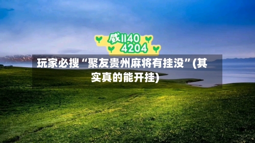 玩家必搜“聚友贵州麻将有挂没”(其实真的能开挂)
