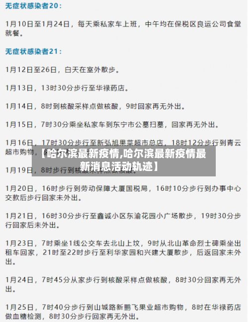 【哈尔滨最新疫情,哈尔滨最新疫情最新消息活动轨迹】