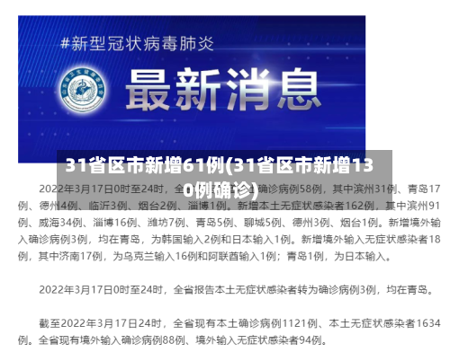 31省区市新增61例(31省区市新增130例确诊)