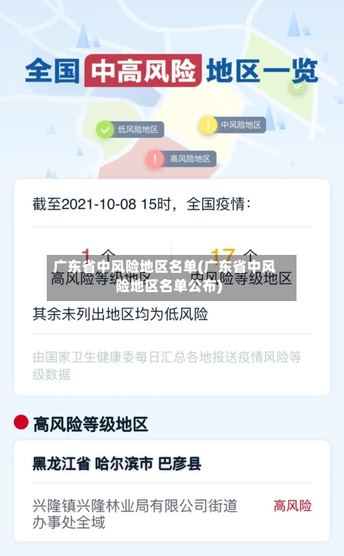 广东省中风险地区名单(广东省中风险地区名单公布)