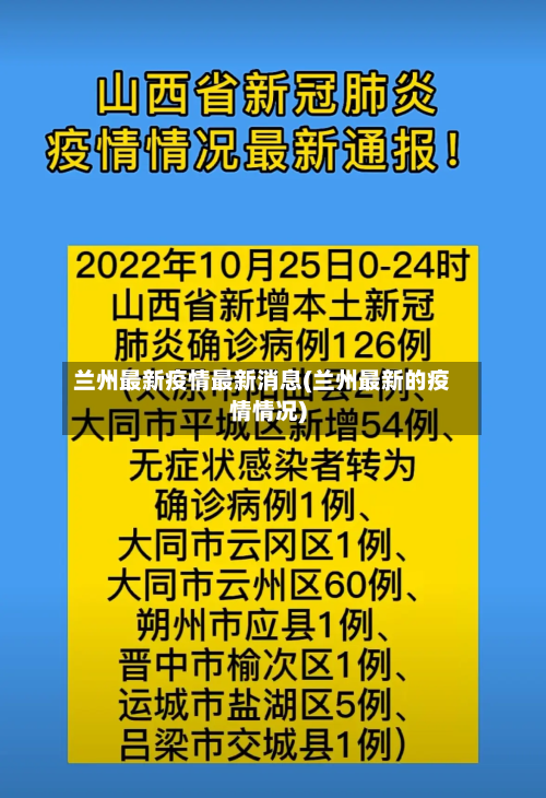 兰州最新疫情最新消息(兰州最新的疫情情况)