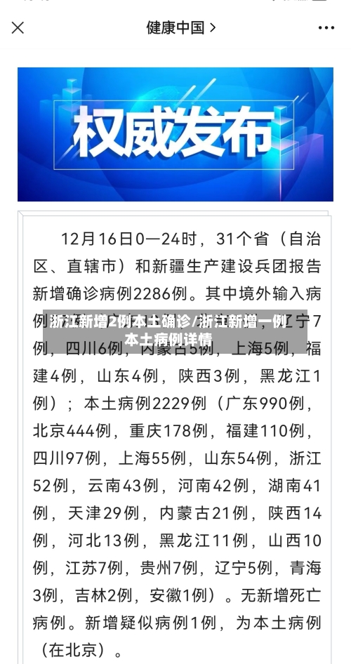浙江新增2例本土确诊/浙江新增一例本土病例详情