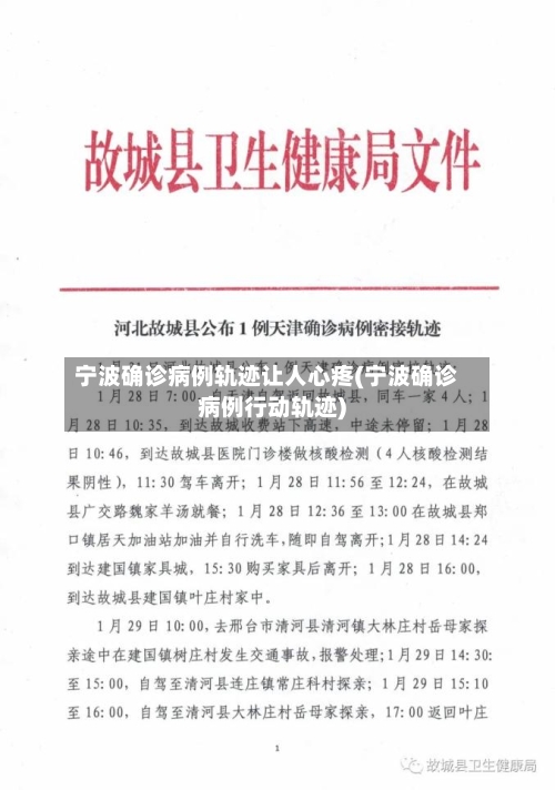 宁波确诊病例轨迹让人心疼(宁波确诊病例行动轨迹)