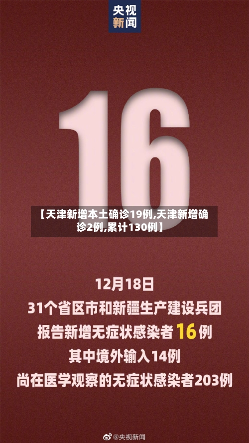 【天津新增本土确诊19例,天津新增确诊2例,累计130例】