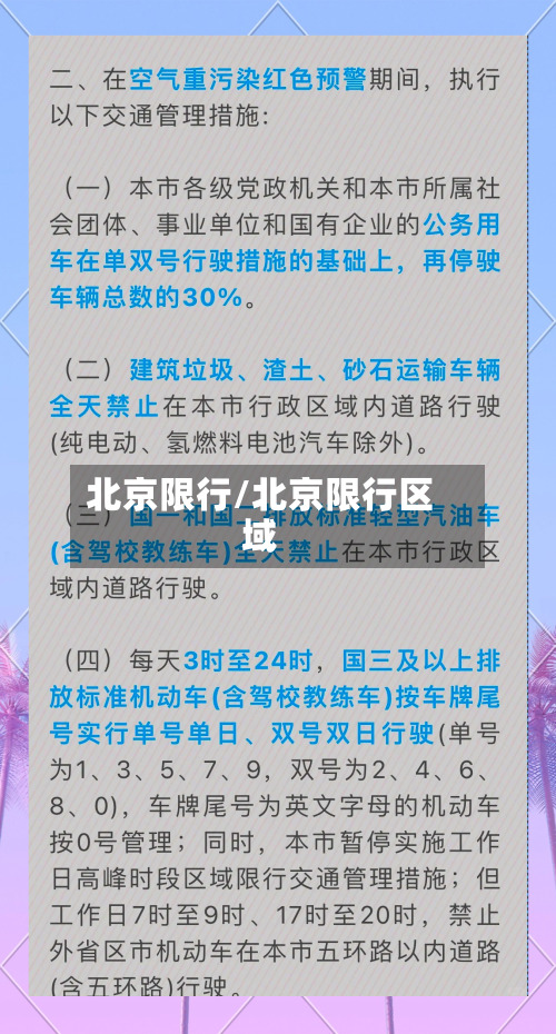 北京限行/北京限行区域