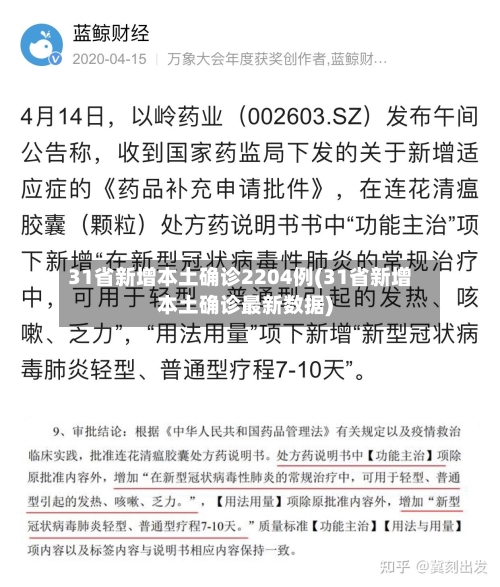 31省新增本土确诊2204例(31省新增本土确诊最新数据)