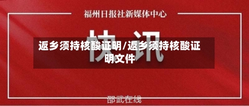 返乡须持核酸证明/返乡须持核酸证明文件