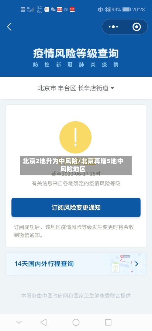 北京2地升为中风险/北京再增5地中风险地区